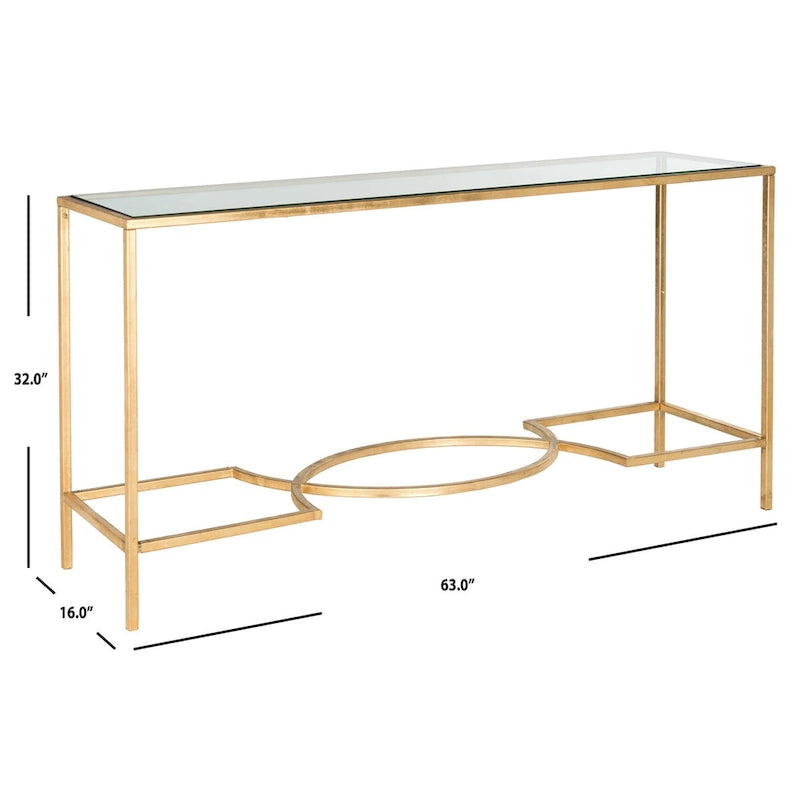 Consola dorada de estilo minimalista - 63 x 16 x 32 - 63Wx16Dx32H