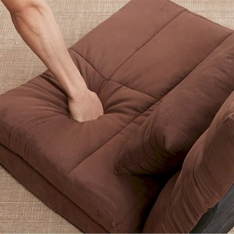 Sofá cama triple plegable, sofá de suelo ajustable con una almohada y 5 posiciones reclinables