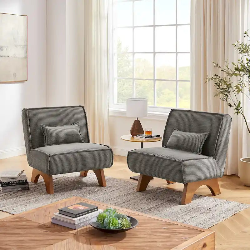 Set di 2 poltrone decorative in poliestere dallo stile rétro