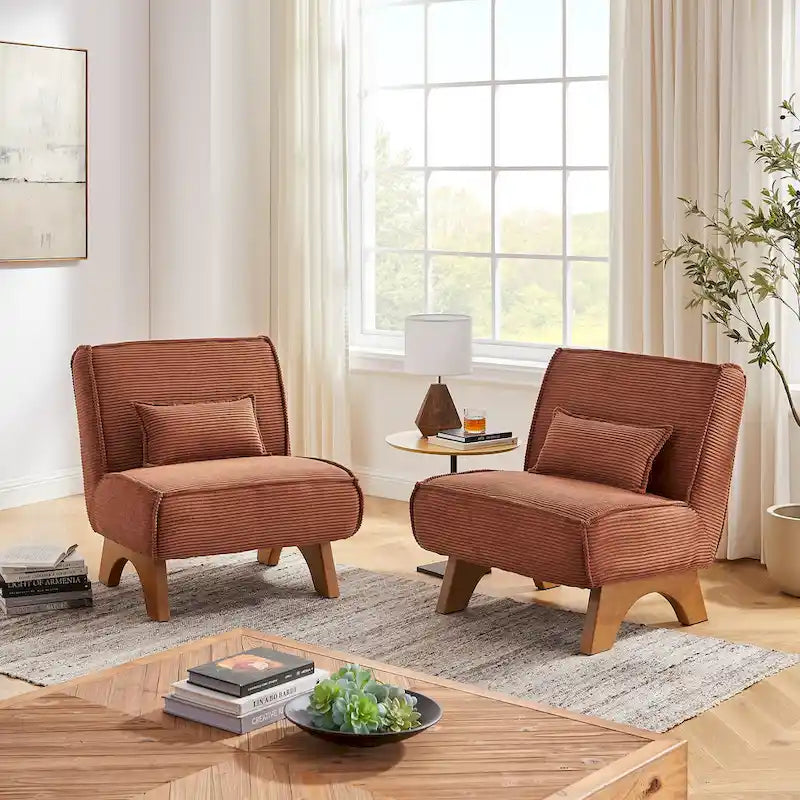 Set di 2 poltrone decorative in poliestere dallo stile rétro