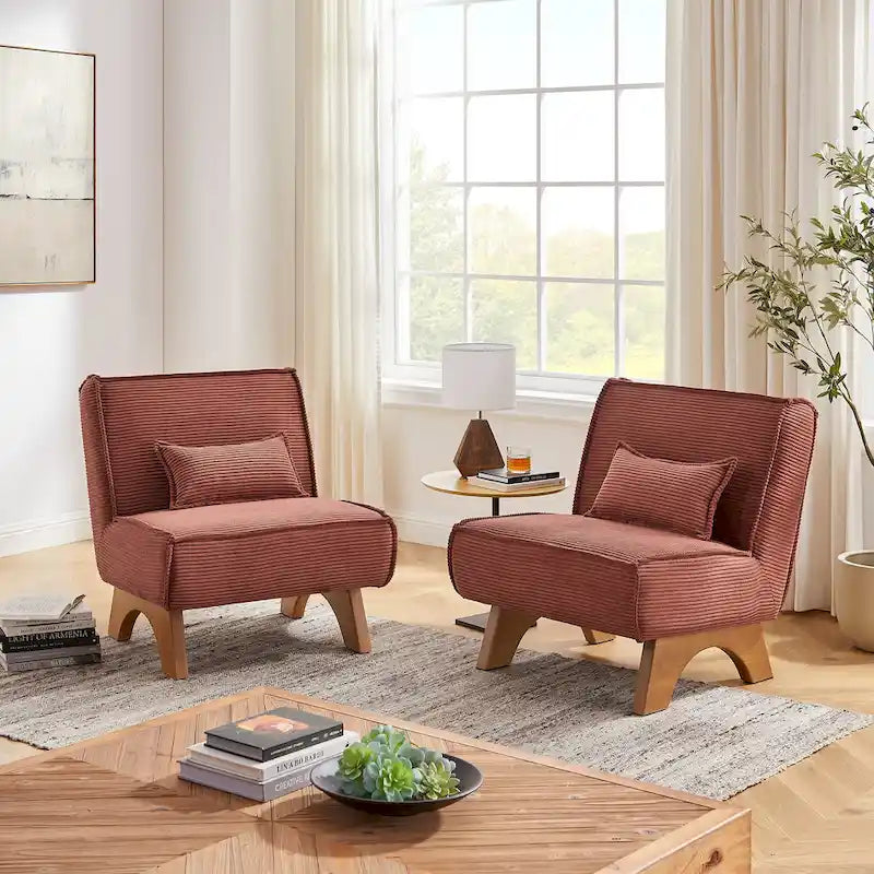Set di 2 poltrone decorative in poliestere dallo stile rétro