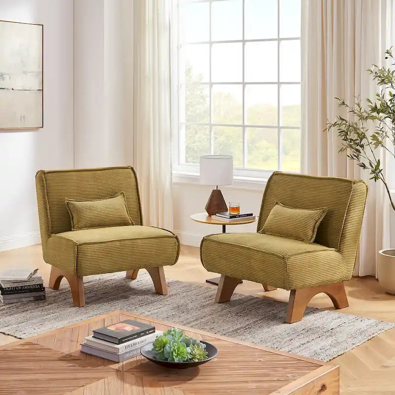 Set di 2 poltrone decorative in poliestere dallo stile rétro