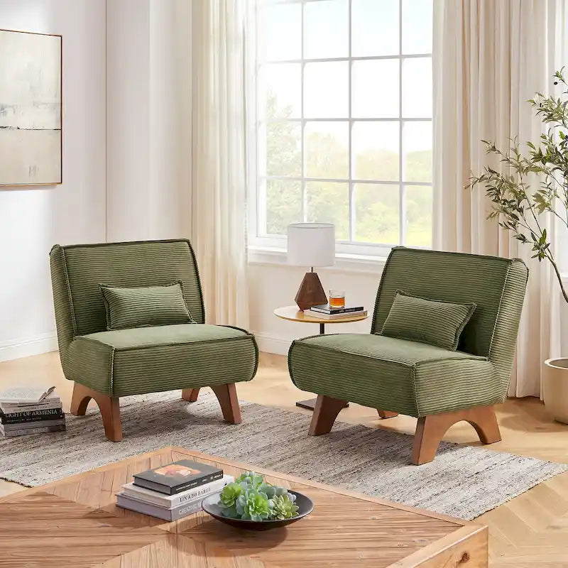 Set di 2 poltrone decorative in poliestere dallo stile rétro