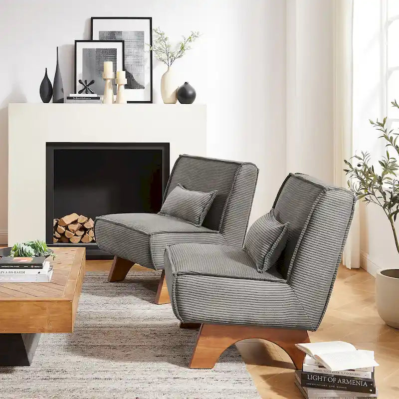 Set di 2 poltrone decorative in poliestere dallo stile rétro