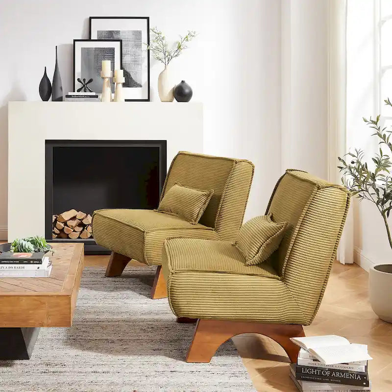 Set di 2 poltrone decorative in poliestere dallo stile rétro