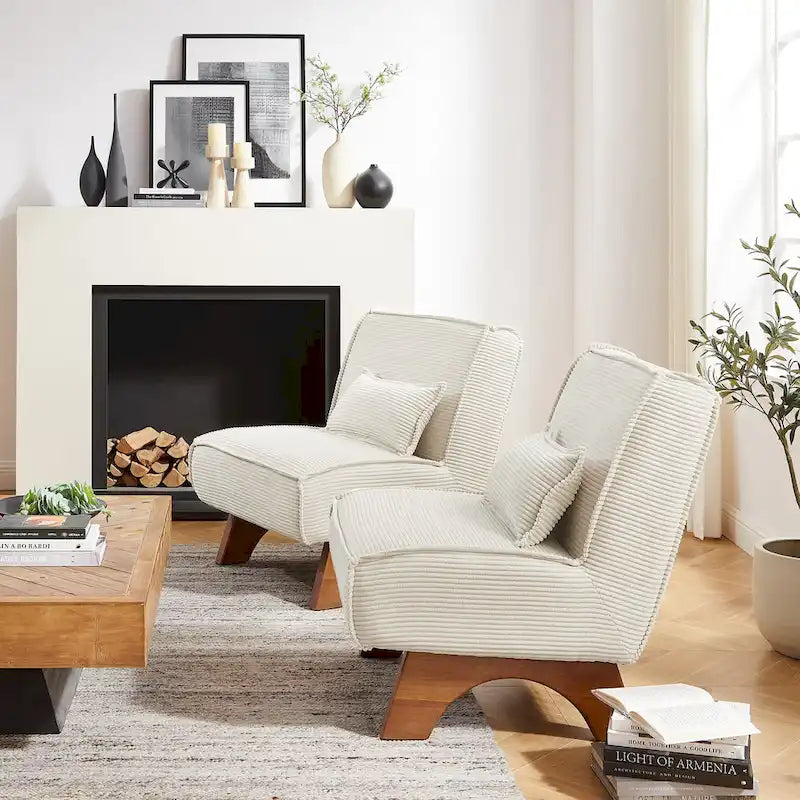 Set di 2 poltrone decorative in poliestere dallo stile rétro