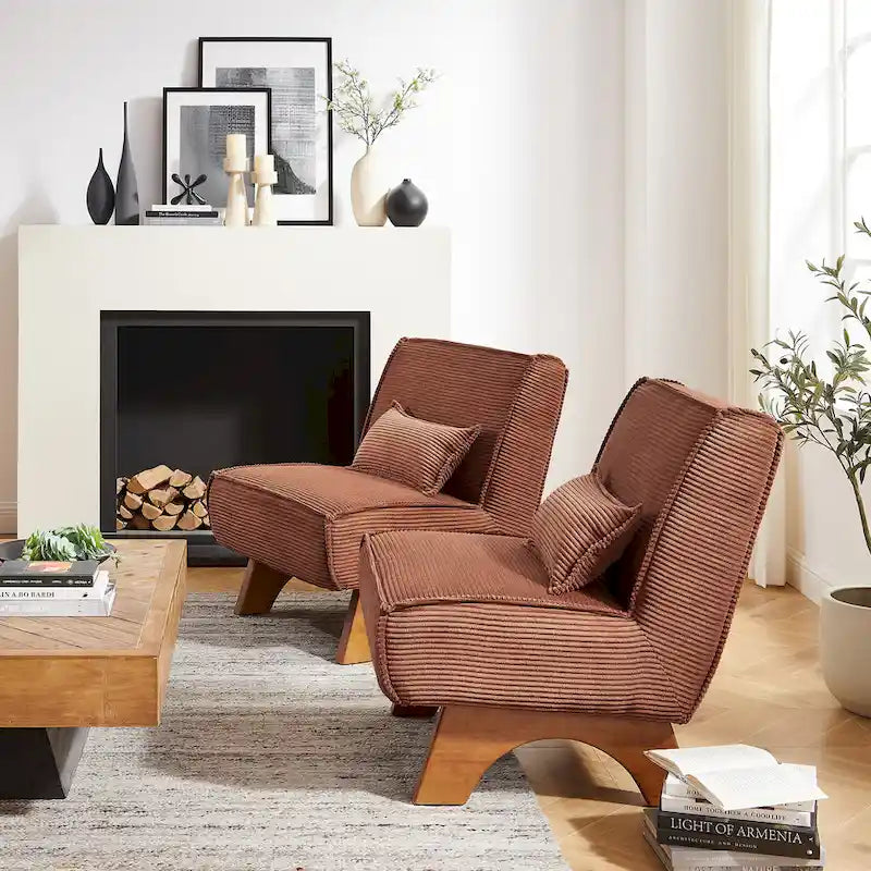 Set di 2 poltrone decorative in poliestere dallo stile rétro