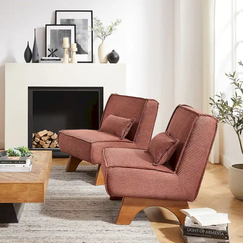 Set di 2 poltrone decorative in poliestere dallo stile rétro