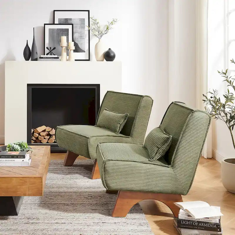 Set di 2 poltrone decorative in poliestere dallo stile rétro