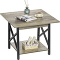 Mesa auxiliar de 24 pulgadas con diseño industrial - mesa lateral grande - 23.62D x 23.62W x 23.43H