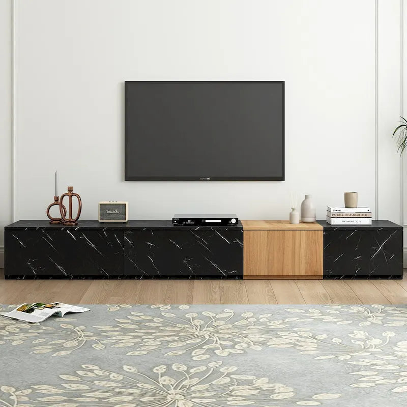 Mueble para TV para televisores de hasta 88, centro de entretenimiento moderno de combinación libre con 4 cajones de almacenamiento