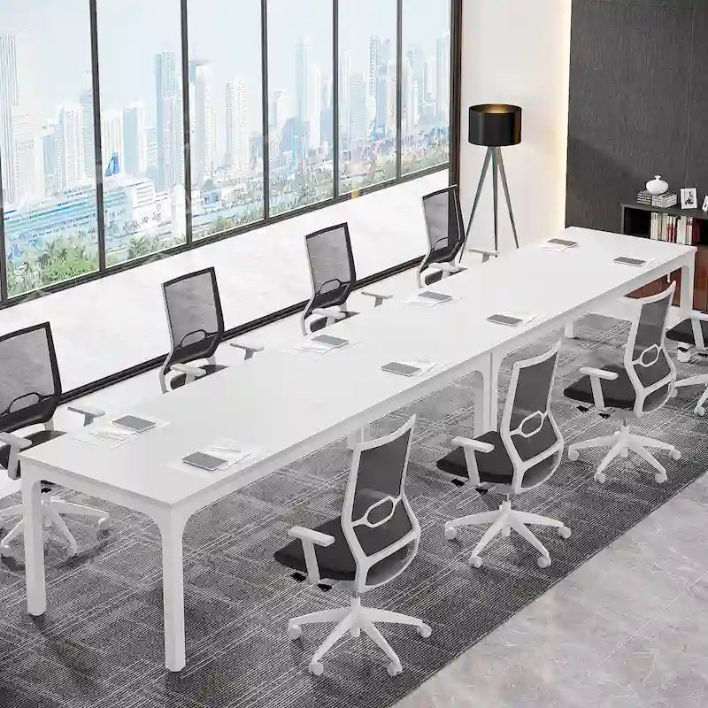 Juego de mesa de conferencias, reuniones y seminarios de 6.5FT para 8-12 personas (juego de 2)