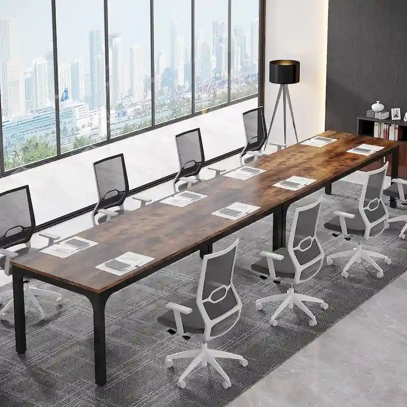 Set da tavolo da conferenza, riunione o seminario business da 6,5 FT per 8-12 persone (set di 2)