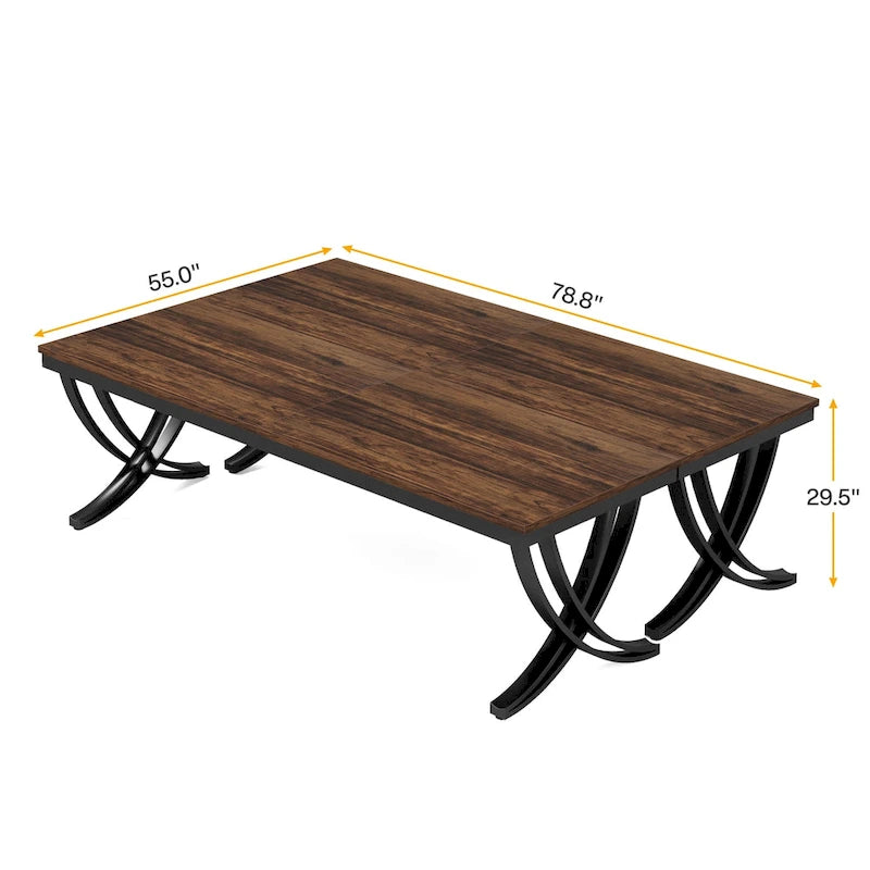 Juego de mesa de conferencias, reuniones y seminarios de 6.5FT para 8-12 personas (juego de 2)