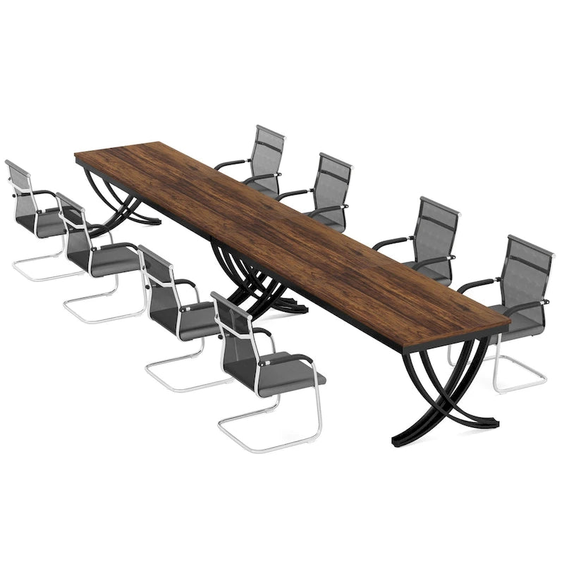 Juego de mesa de conferencias, reuniones y seminarios de 6.5FT para 8-12 personas (juego de 2)