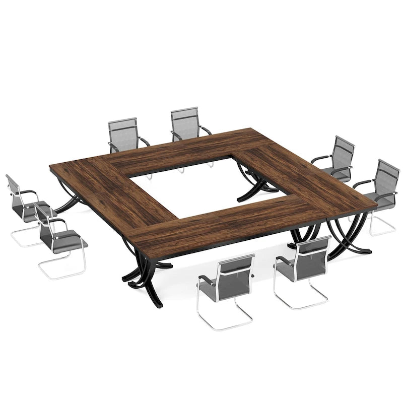 Juego de mesa de conferencias, reuniones y seminarios de 6.5FT para 8-12 personas (juego de 2)