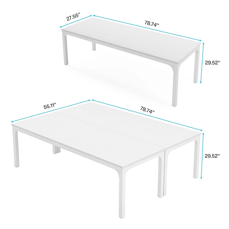 Juego de mesa de conferencias, reuniones y seminarios de 6.5FT para 8-12 personas (juego de 2)