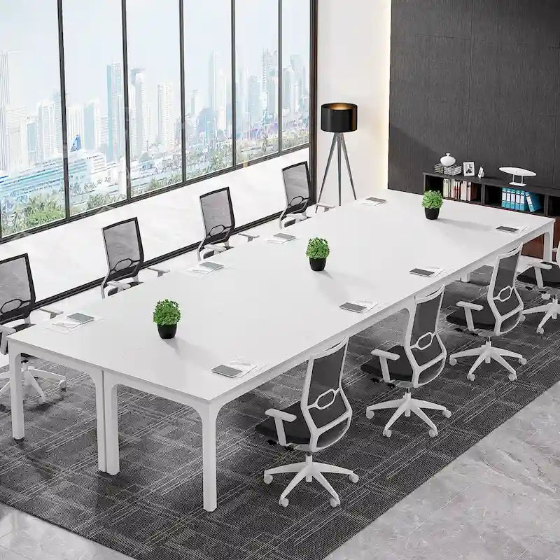 Juego de mesa de conferencias, reuniones y seminarios de 6.5FT para 8-12 personas (juego de 2)