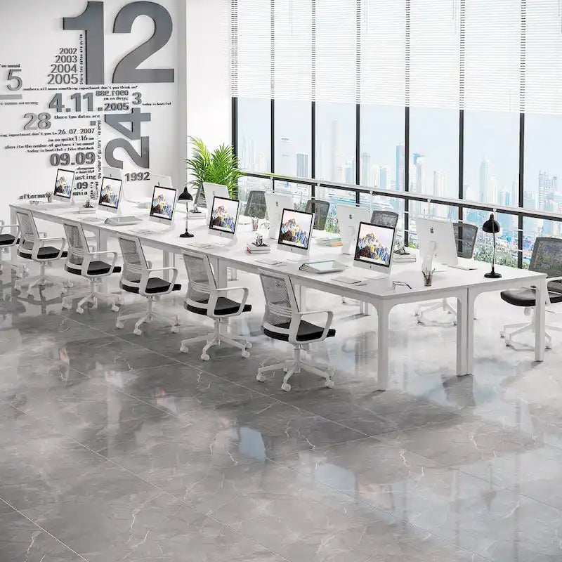 Juego de mesa de conferencias, reuniones y seminarios de 6.5FT para 8-12 personas (juego de 2)