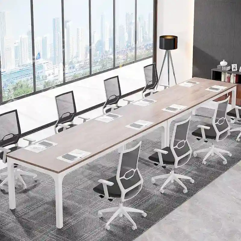Juego de mesa de conferencias, reuniones y seminarios de 6.5FT para 8-12 personas (juego de 2)