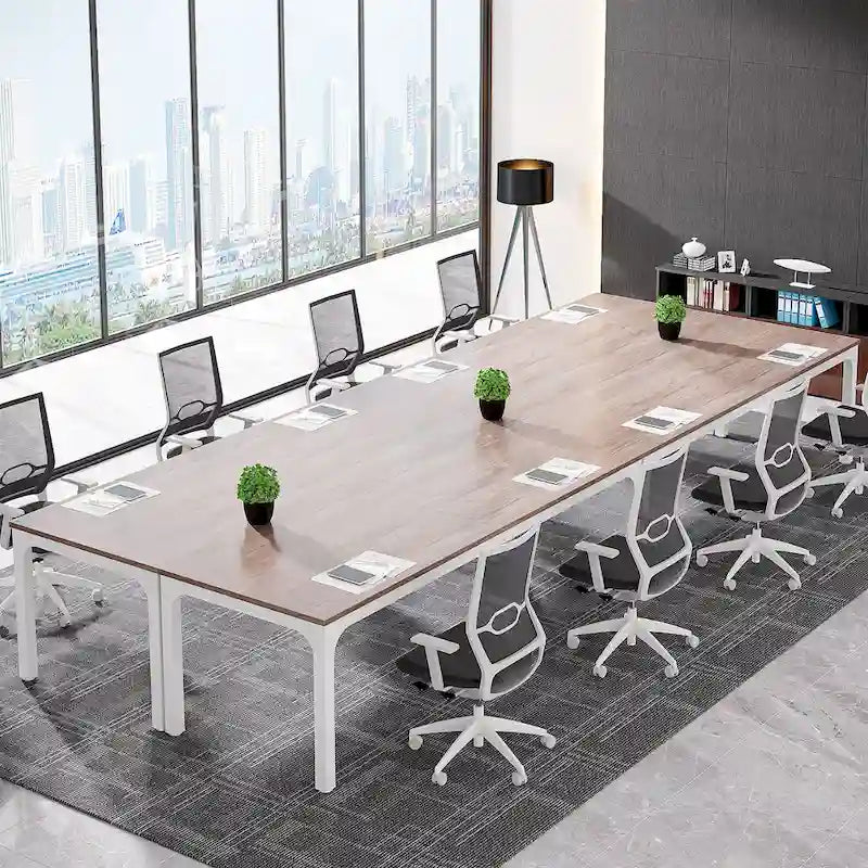 Juego de mesa de conferencias, reuniones y seminarios de 6.5FT para 8-12 personas (juego de 2)