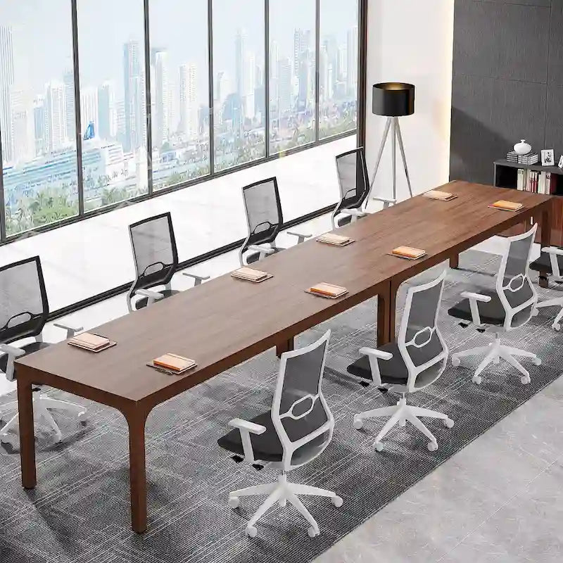Juego de mesa de conferencias, reuniones y seminarios de 6.5FT para 8-12 personas (juego de 2)