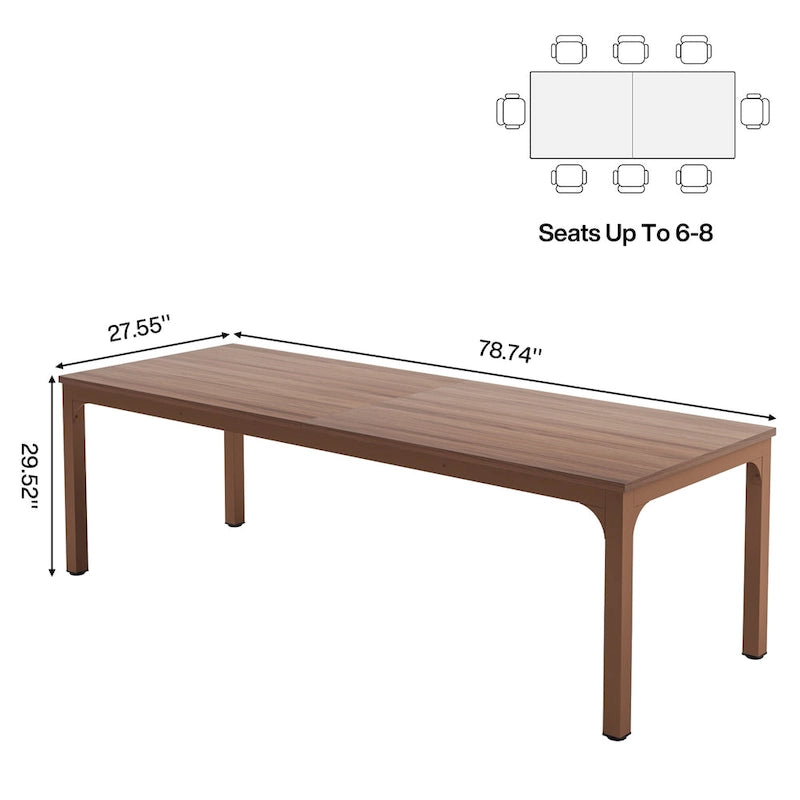 Juego de mesa de conferencias, reuniones y seminarios de 6.5FT para 8-12 personas (juego de 2)
