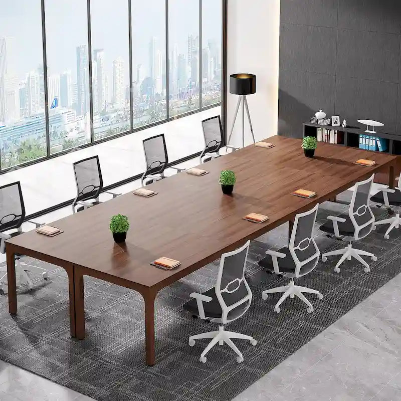 Juego de mesa de conferencias, reuniones y seminarios de 6.5FT para 8-12 personas (juego de 2)