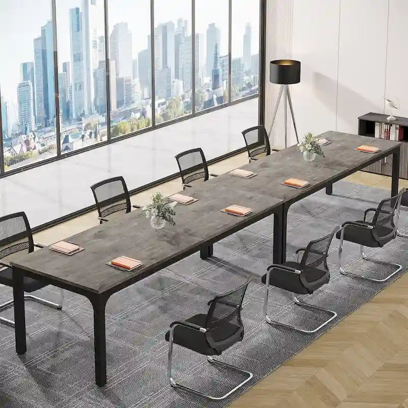 Juego de mesa de conferencias, reuniones y seminarios de 6.5FT para 8-12 personas (juego de 2)
