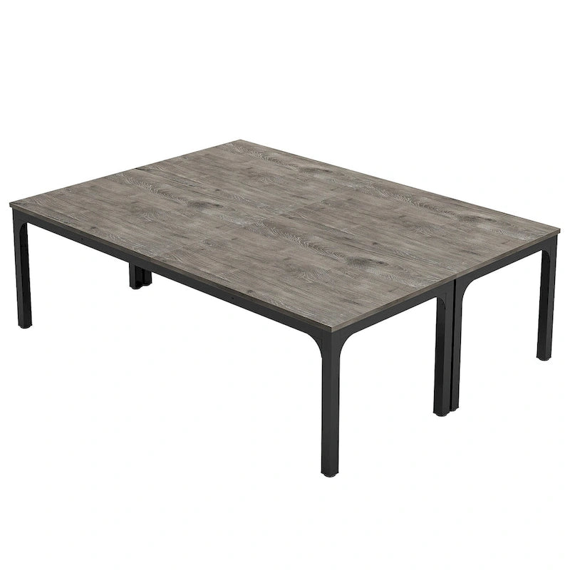 Juego de mesa de conferencias, reuniones y seminarios de 6.5FT para 8-12 personas (juego de 2)