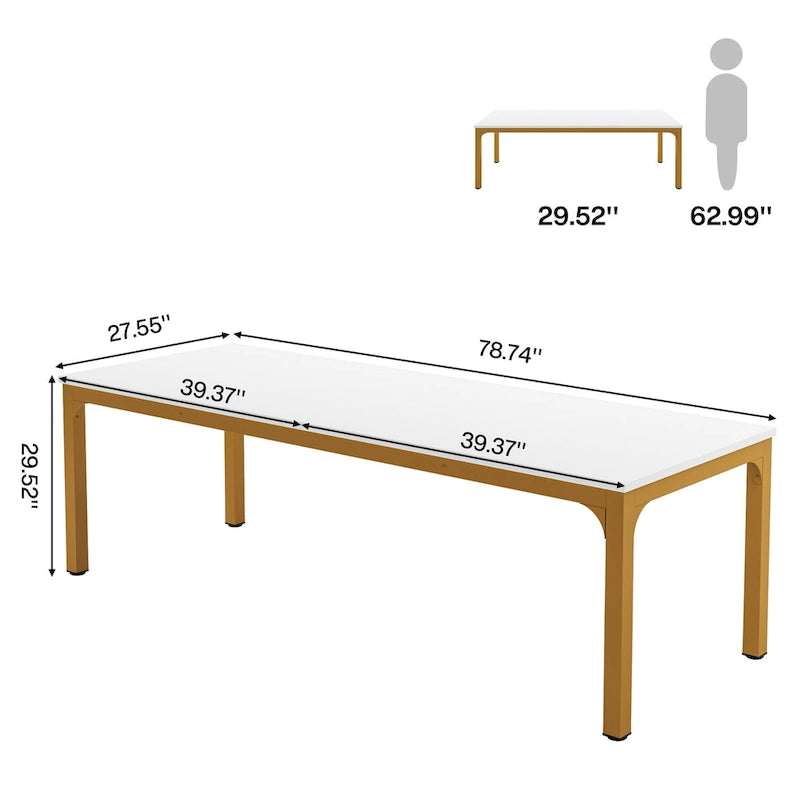 Juego de mesa de conferencias, reuniones y seminarios de 6.5FT para 8-12 personas (juego de 2)