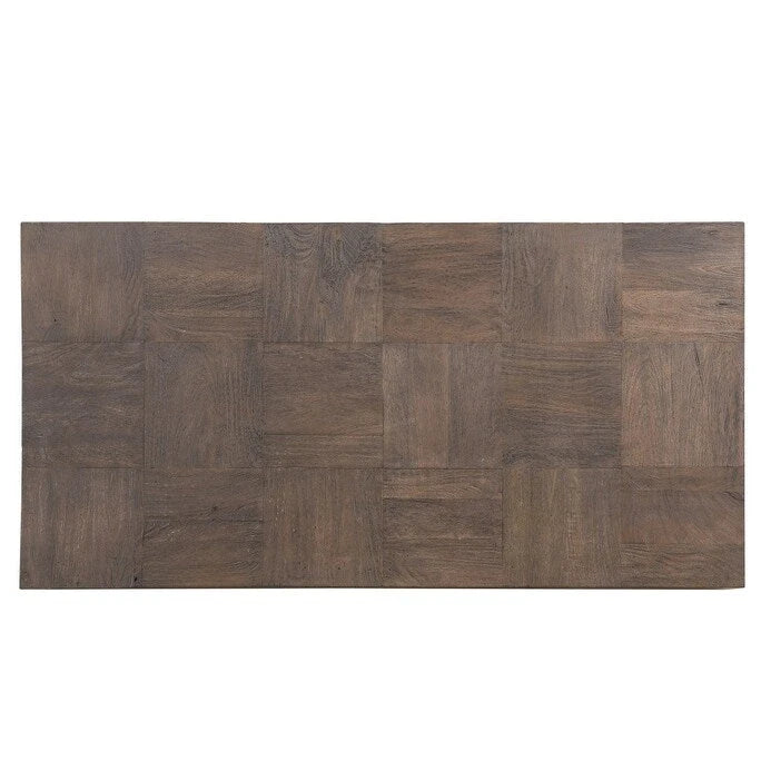 Mesa de centro de madera maciza en marrón oscuro y negro de 59