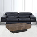 Mesa de centro de madera maciza en marrón oscuro y negro de 59