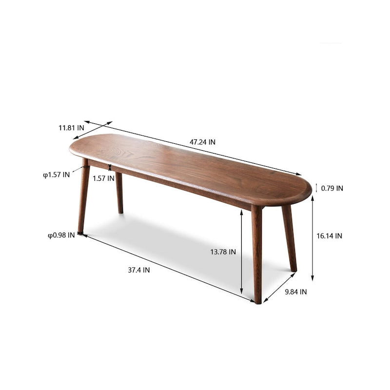 Madera de roble natural para banco de comedor, banco para mesa y banco para sala