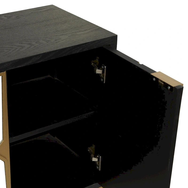 Armario de madera para habitación con frente de espejo - dorado o negro