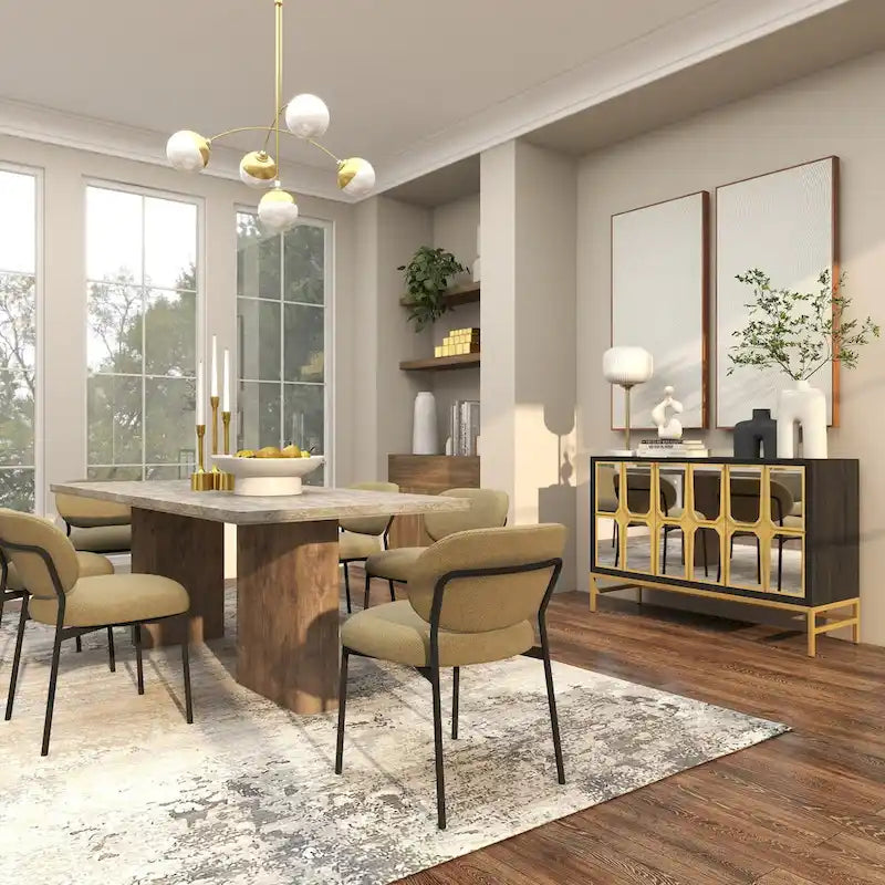 Armario de madera para habitación con frente de espejo - dorado o negro