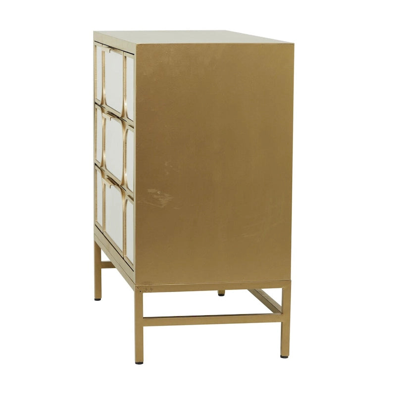 Armario de madera para habitación con frente de espejo - dorado o negro