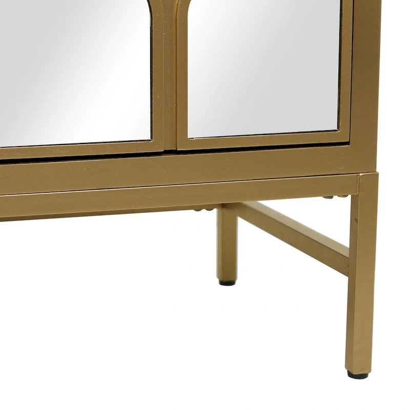 Armario de madera para habitación con frente de espejo - dorado o negro