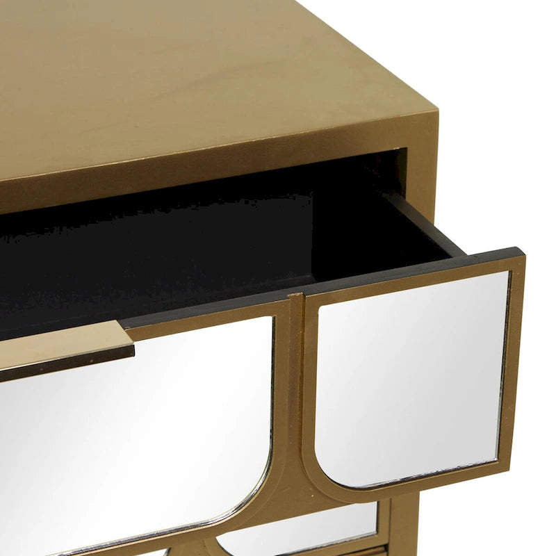 Armario de madera para habitación con frente de espejo - dorado o negro