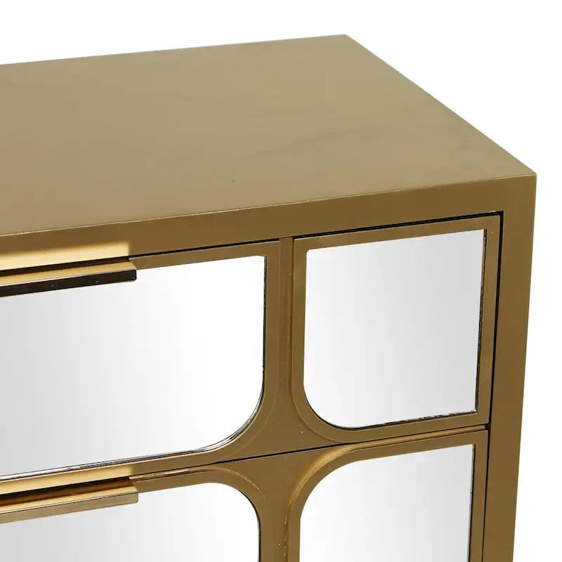 Armario de madera para habitación con frente de espejo - dorado o negro