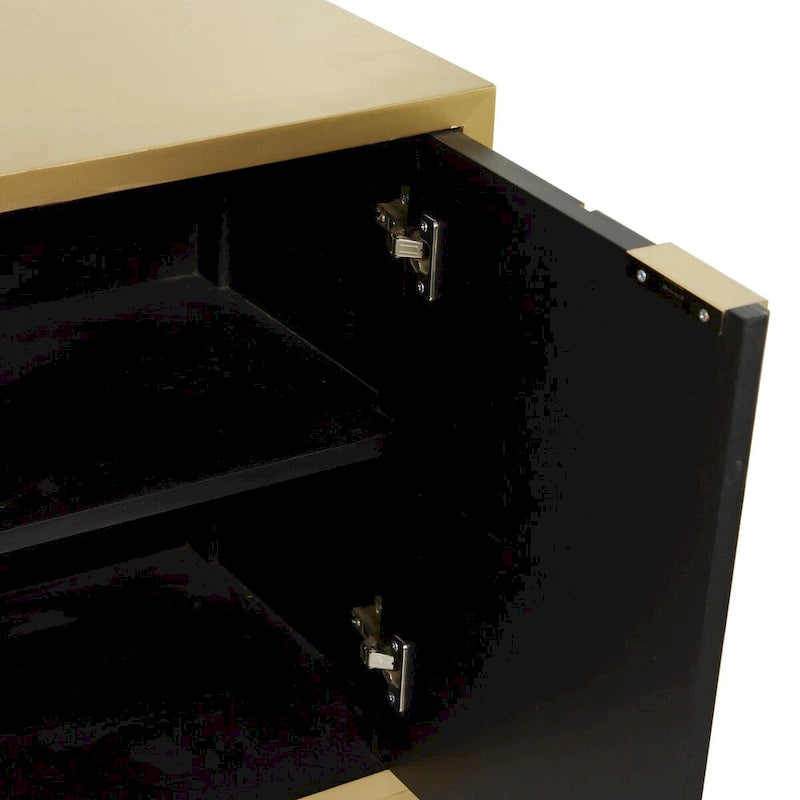 Armario de madera para habitación con frente de espejo - dorado o negro