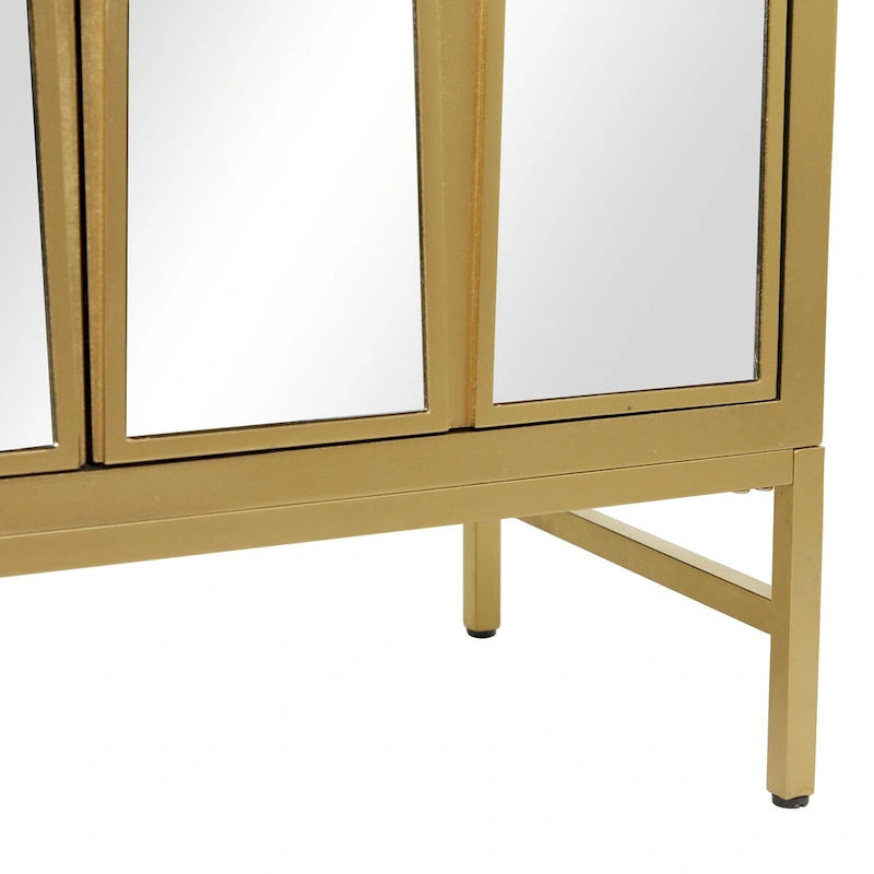 Armario de madera para habitación con frente de espejo - dorado o negro